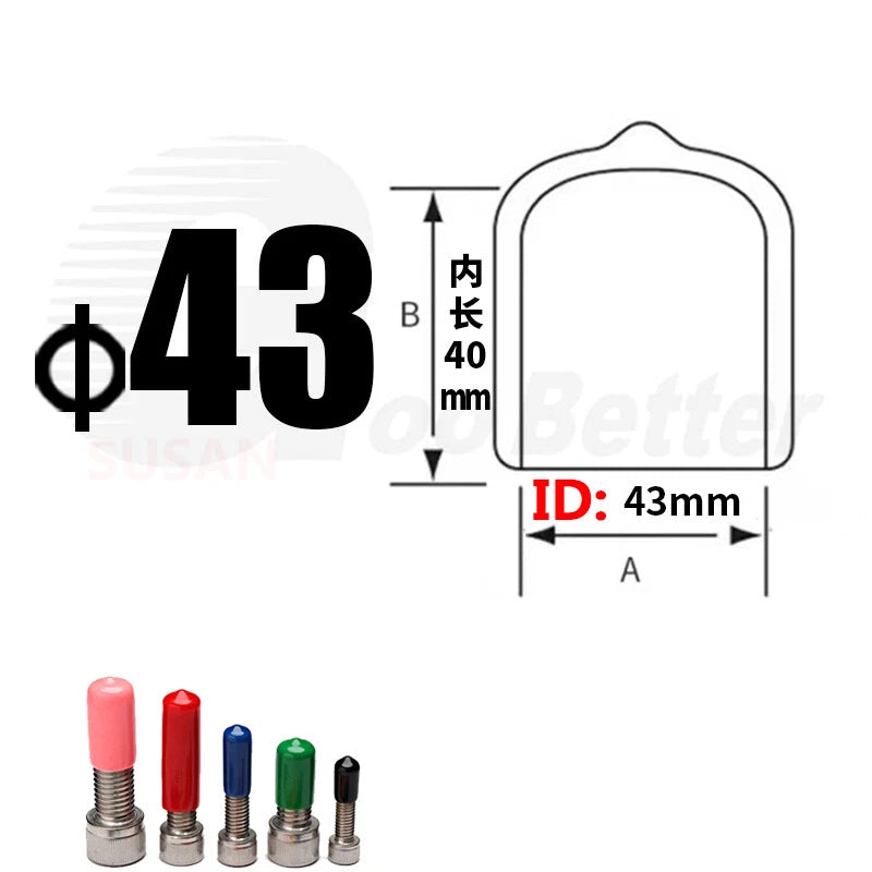 PVC End Caps for Screws, Bolts & Rods – Thread Protector Covers, 1.3–90mm, Black