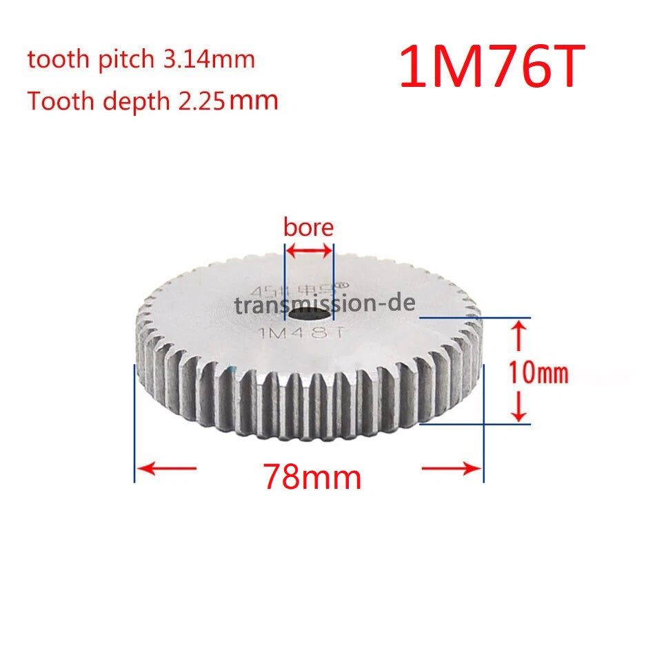 1 Mod 45# Steel Spur Gears Pinion Gear Thickness 10mm 12-160 Teeth For 3D CNC