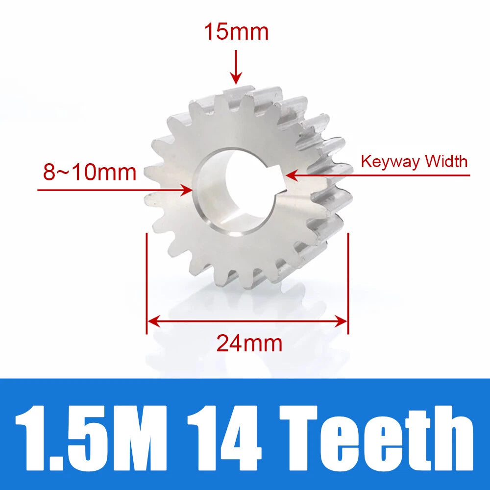 1/1.5/2 Mod 12~120 Teeth, Flat Gear Cylindrical Gear, Spur Gears Stainless Steel