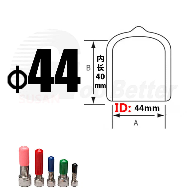 PVC End Caps for Screws, Bolts & Rods – Thread Protector Covers, 1.3–90mm, Black