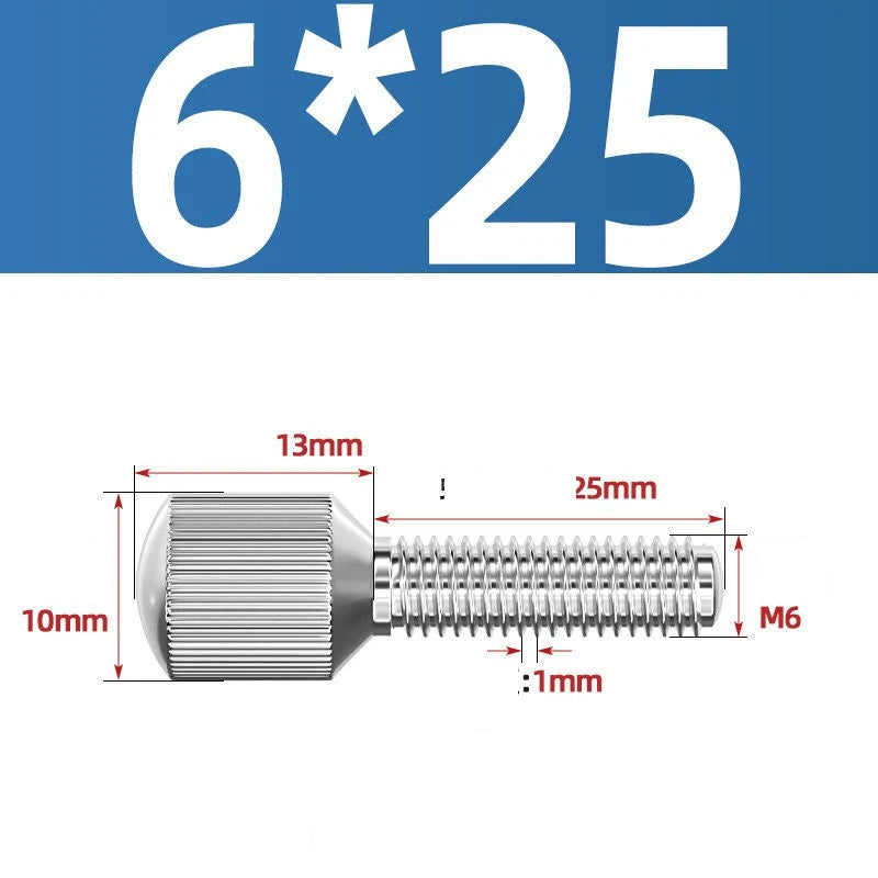 Knurled Thumb Screws – 304 Stainless Steel Small Head Thumbscrew Bolts M2–M8