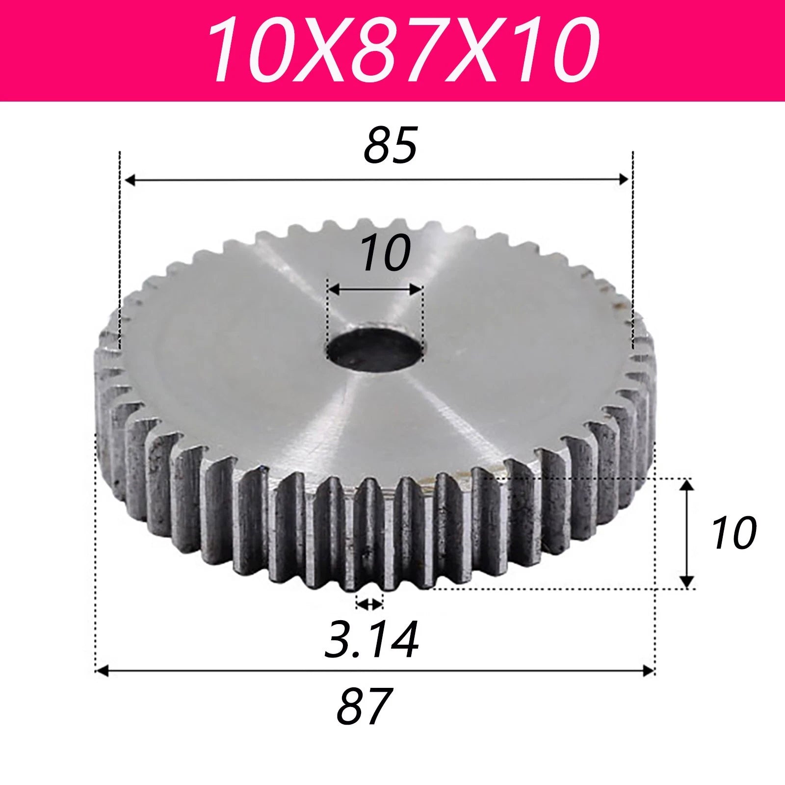 1 Modul 45# Steel Spur Gears Pinion Gear Thick 10mm 8-200 Teeth Dia 18~153mm