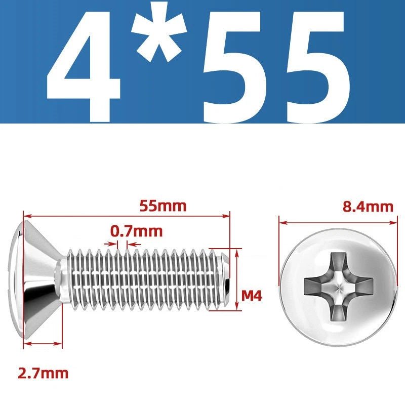 Phillips Oval Head Machine Screws Stainless Steel — M1.6 to M10, All Sizes - HomeDIYer