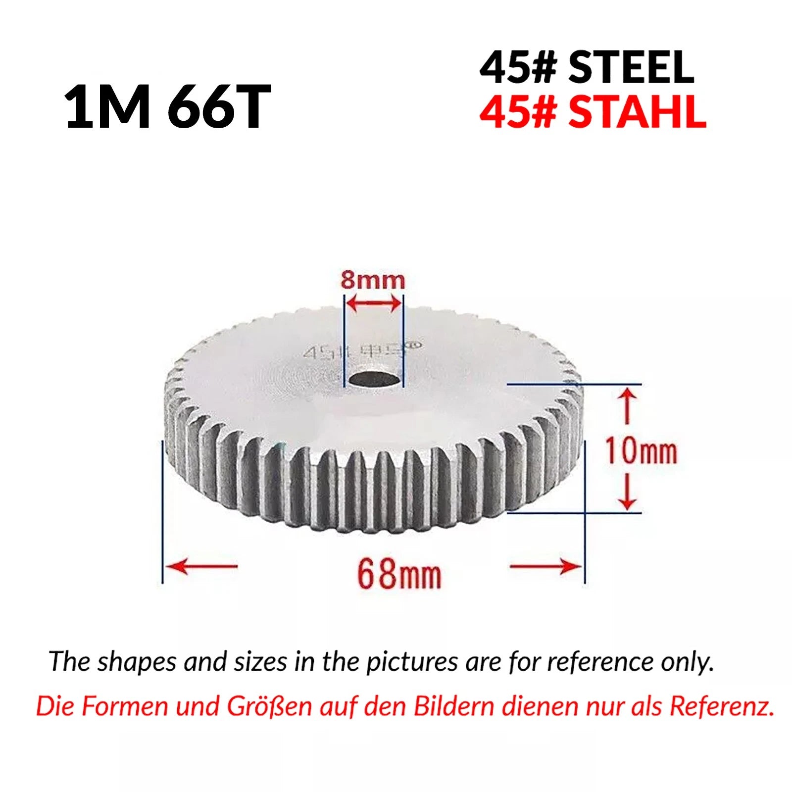1/1.5/2 Mod 12T-150T Spur Gear 45# Steel Pinion Gear Thickn10-20mm Transmission