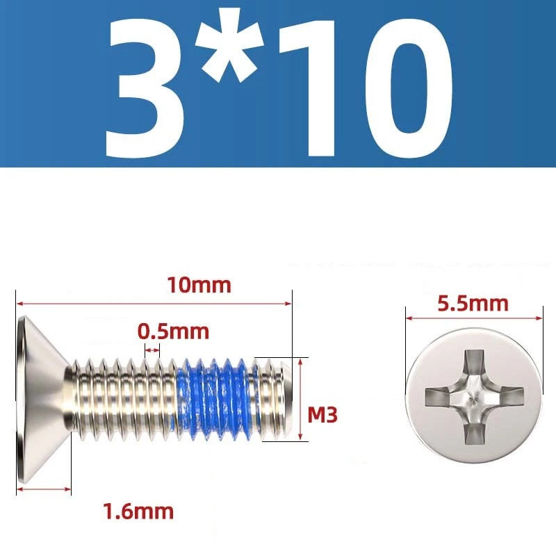 M1.2–M6 Phillips Flat Head Machine Screws | Carbon Steel | Black & Nickel Plated