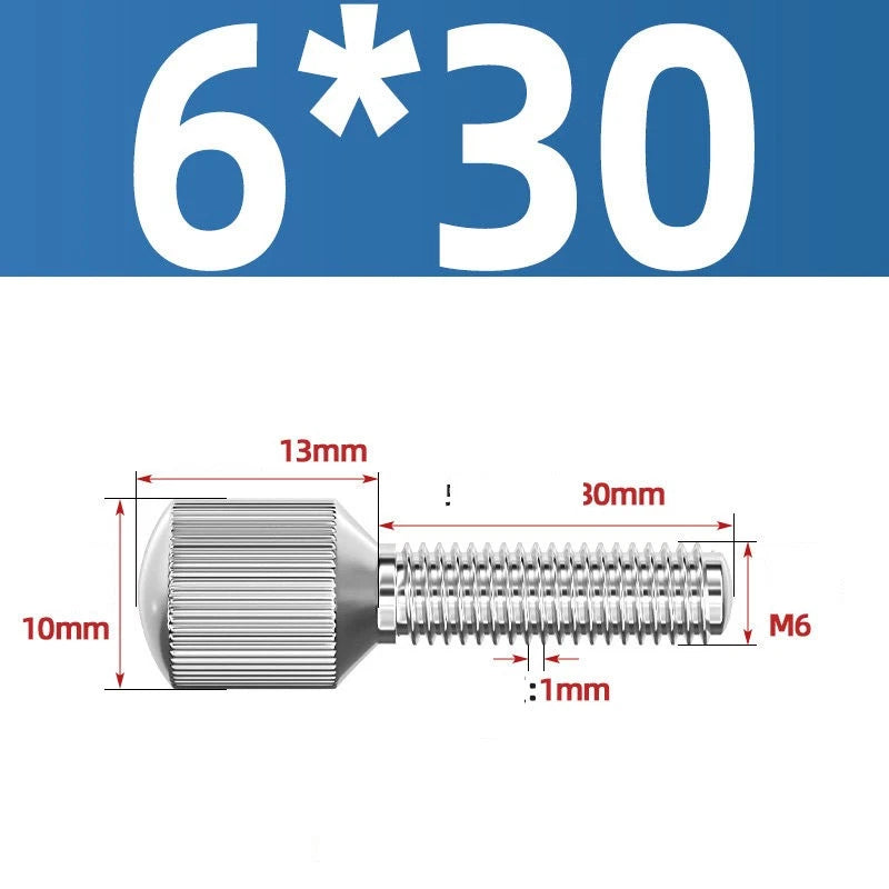 Knurled Thumb Screws – 304 Stainless Steel Small Head Thumbscrew Bolts M2–M8
