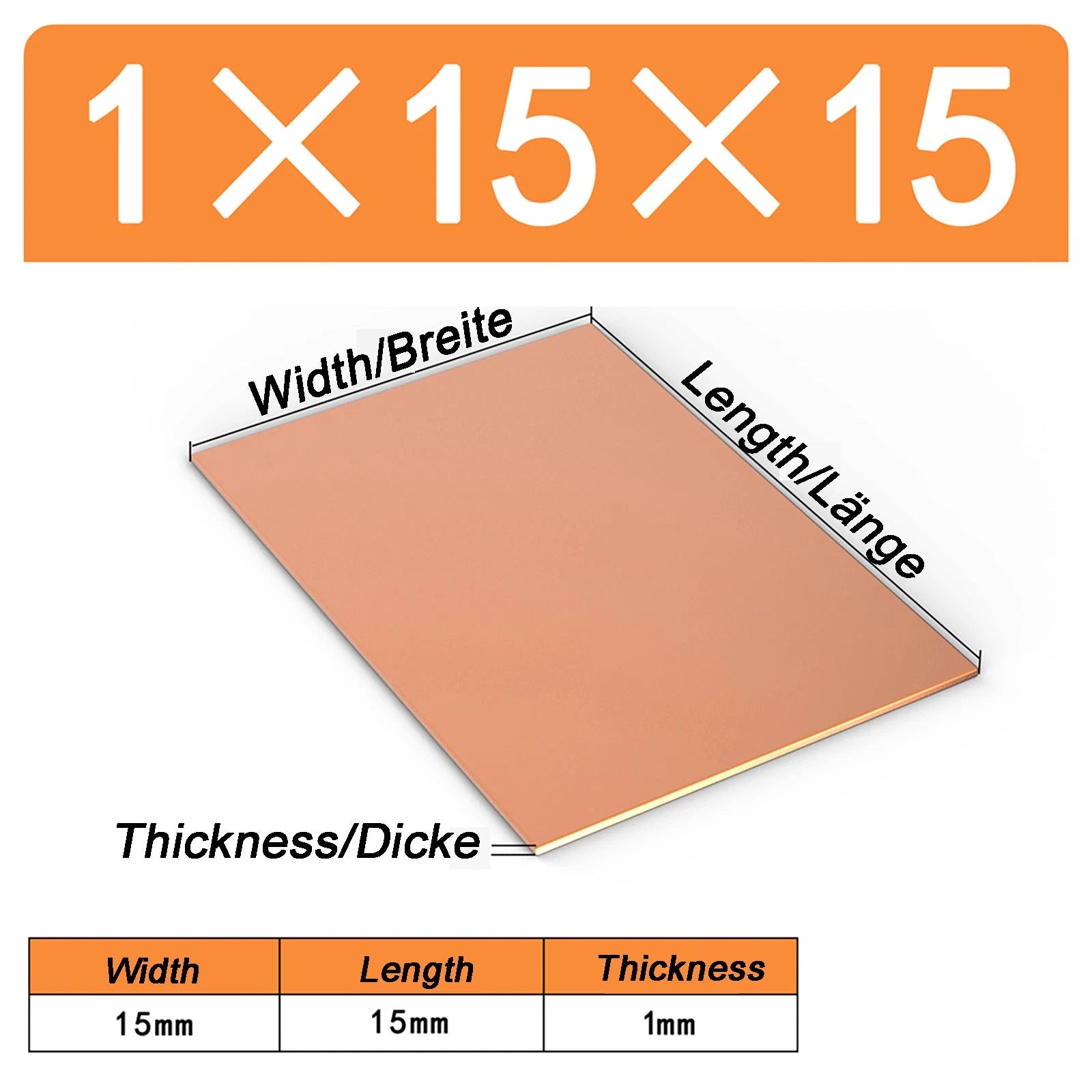 Natural Copper Sheet Metal guillotine cut - 0.3mm - 6.0mm - Multiple
