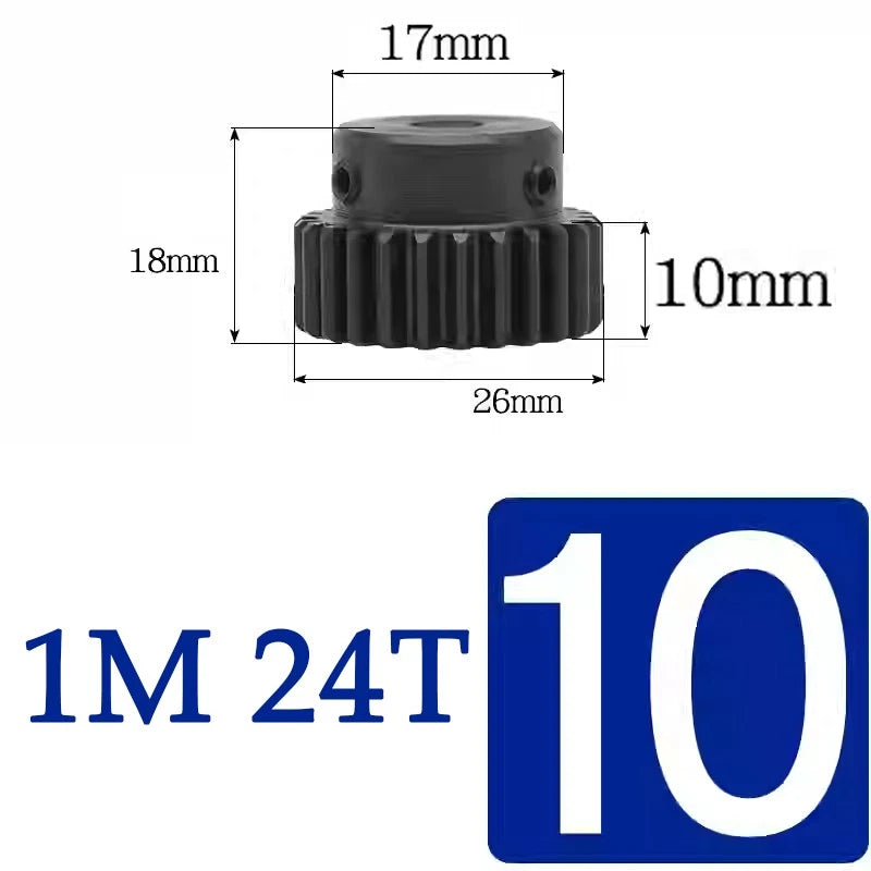 Spur Gears 1 Mod Transmission Gear With Step 45# Steel Pinion Motor Gear 10T~29T