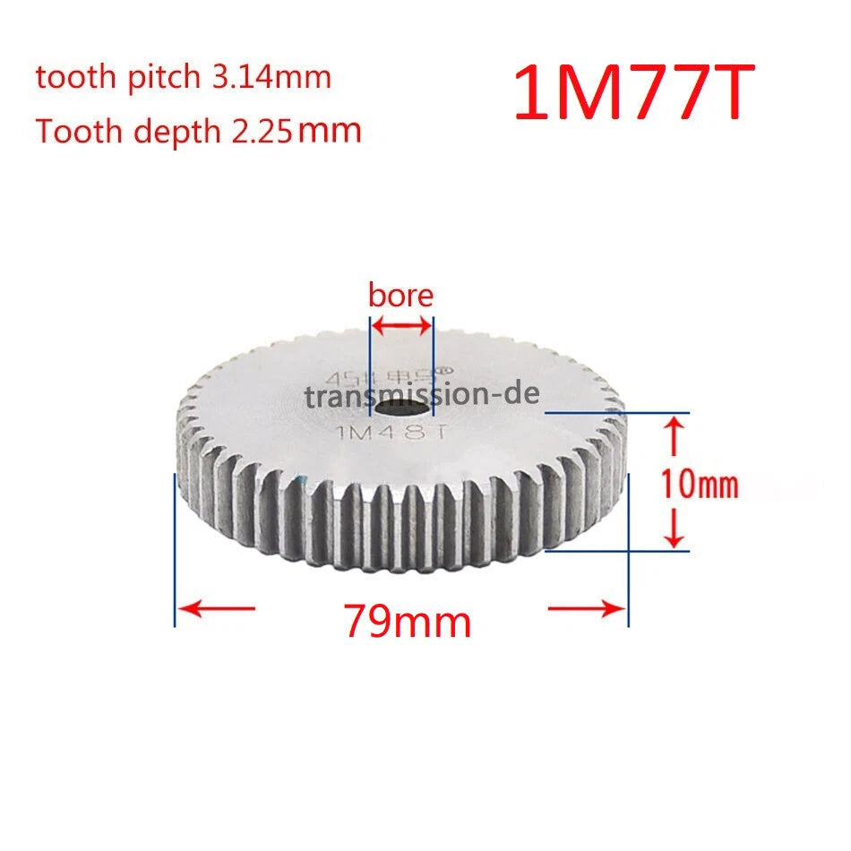 1 Mod 45# Steel Spur Gears Pinion Gear Thickness 10mm 12-160 Teeth For 3D CNC