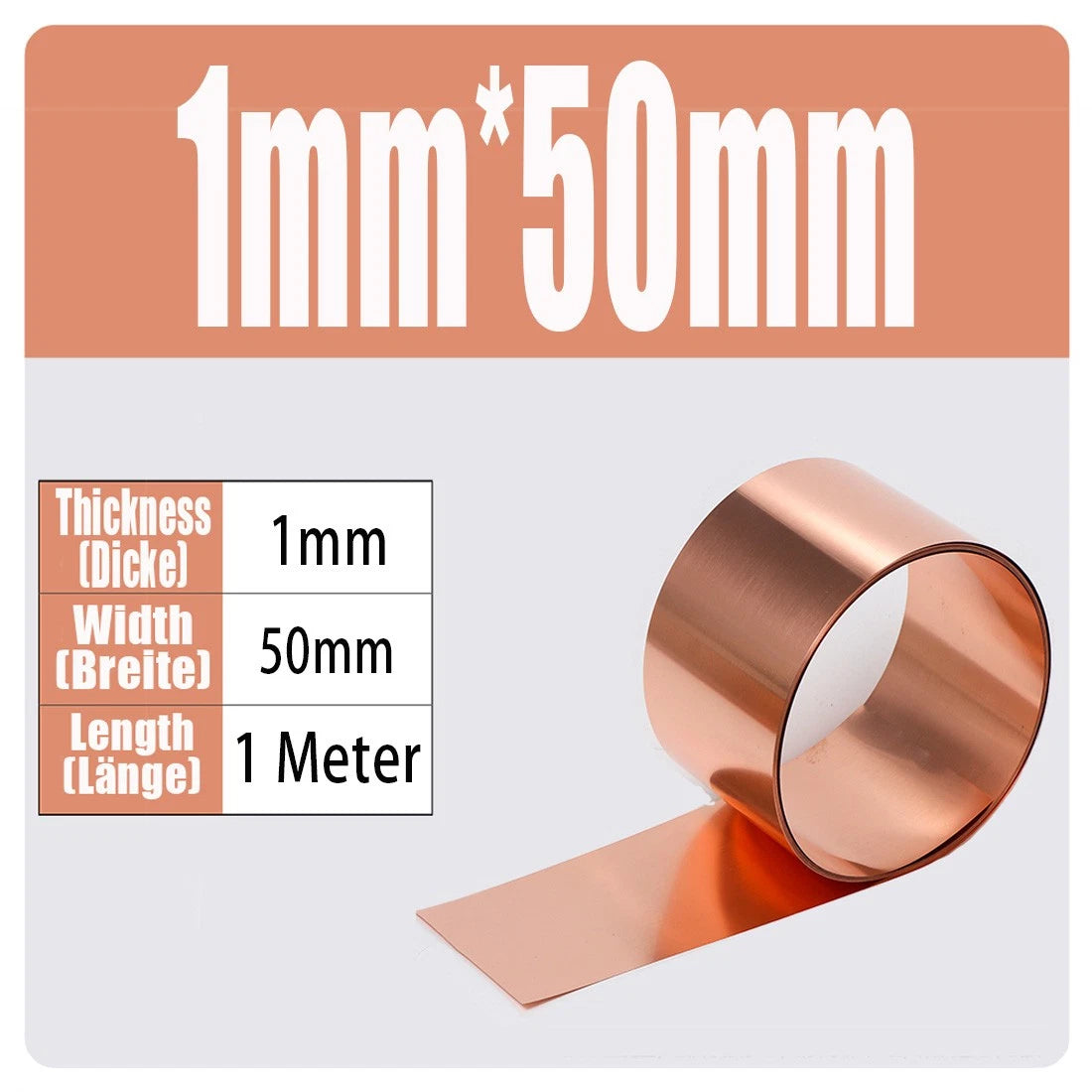 99.9% Flexible Pure Cu Metal Foil Plate Strip 0.01~1mm Thick Copper Sheet Roll