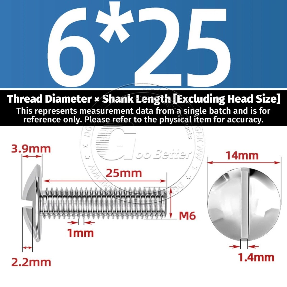 A2 Stainless Steel Mushroom Head Slotted Machine Screws — M2 to M8, Multiple Lengths - HomeDIYer