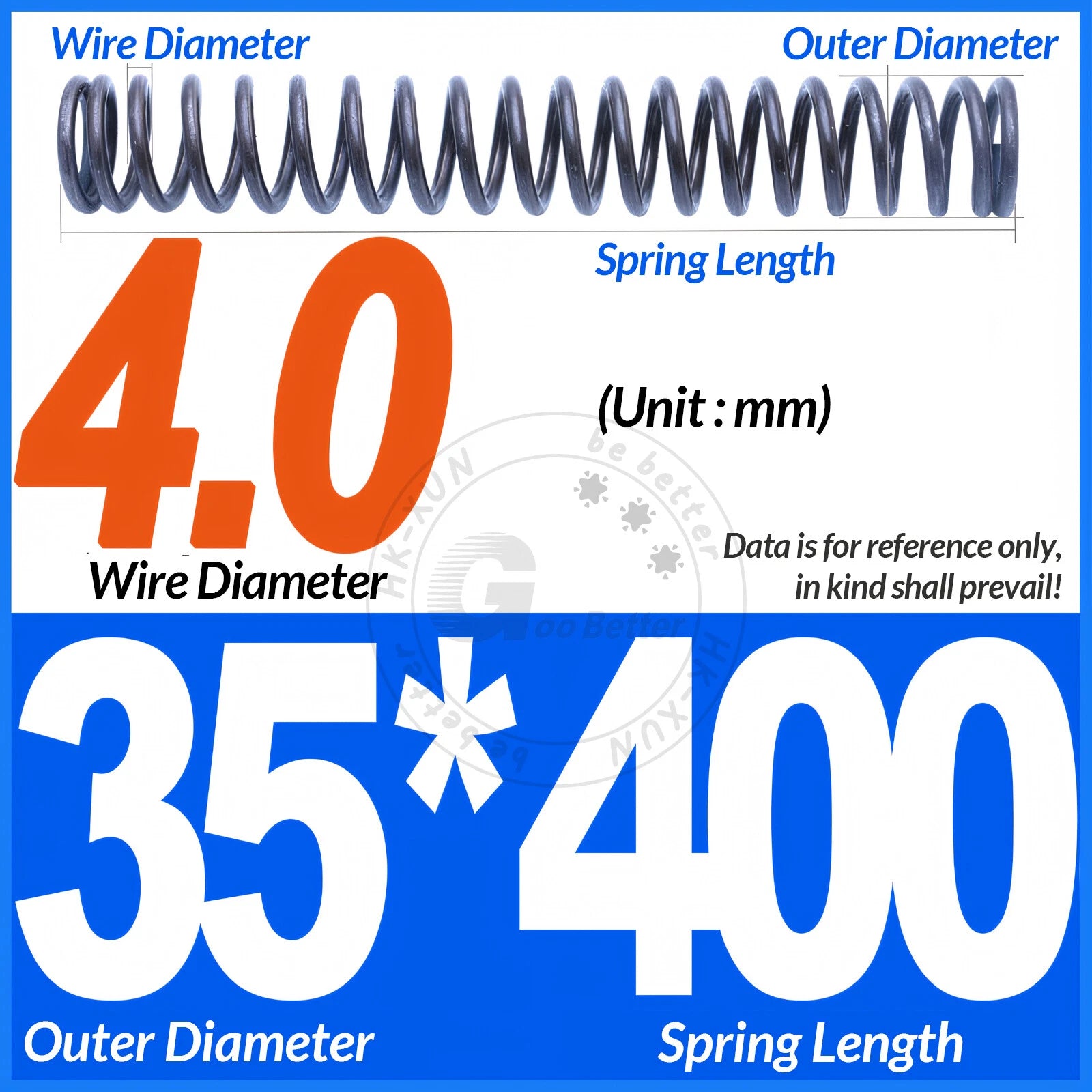 Length 305mm Compression Spring Pressure Springs OD 3-60mm Wire Dia 0.3mm-6.0mm