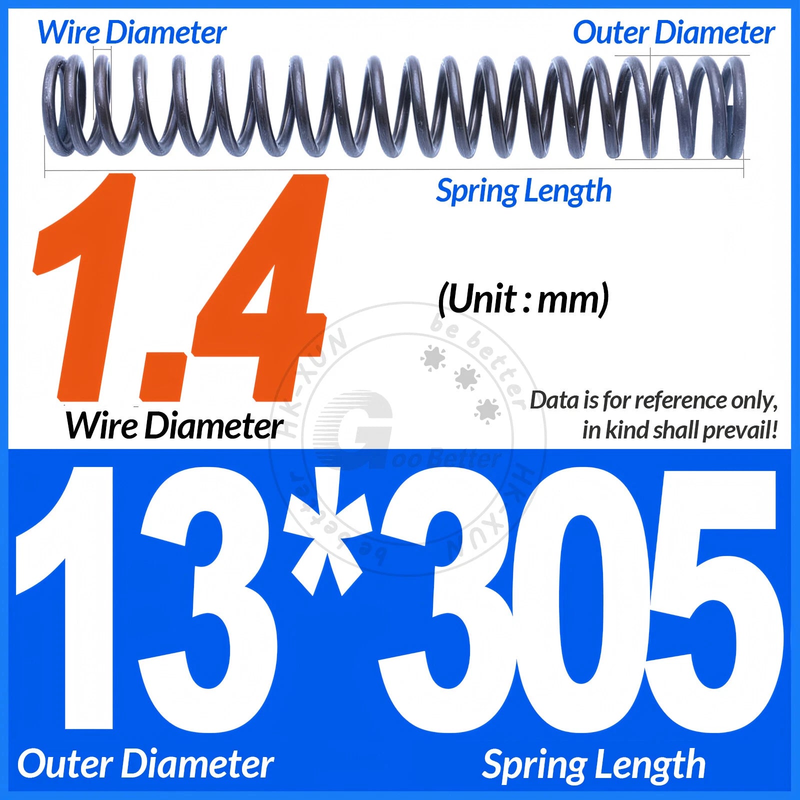 Length 305mm Compression Spring Pressure Springs OD 3-60mm Wire Dia 0.3mm-6.0mm