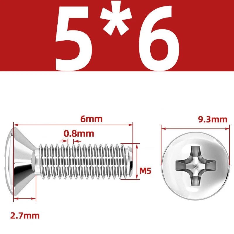 Phillips Oval Head Machine Screws Stainless Steel — M1.6 to M10, All Sizes - HomeDIYer