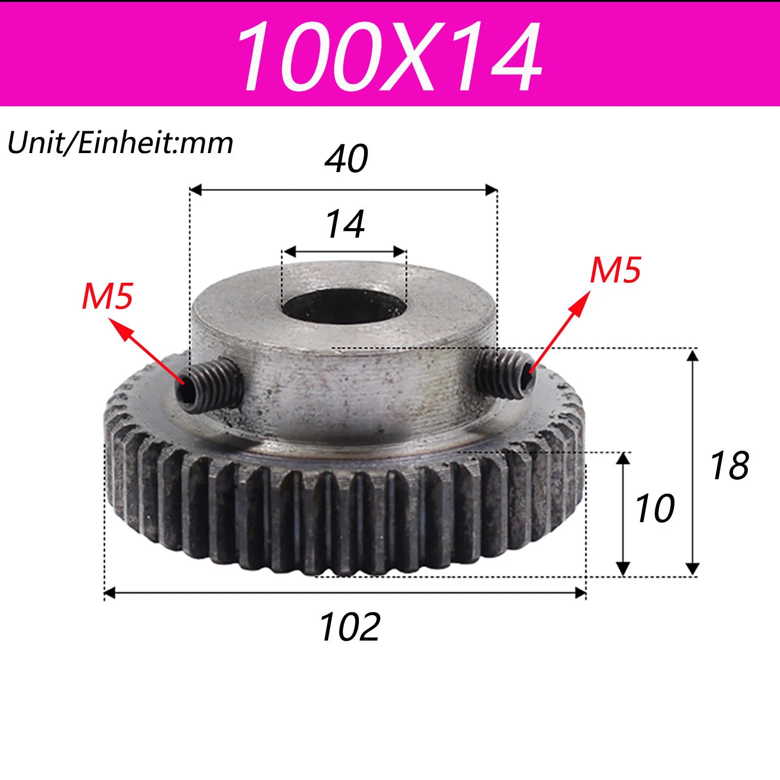 1 Mod Spur Gear Pinion C45 Steel Gear Motor Gear with Steps 30T-125T Bore 6-15mm