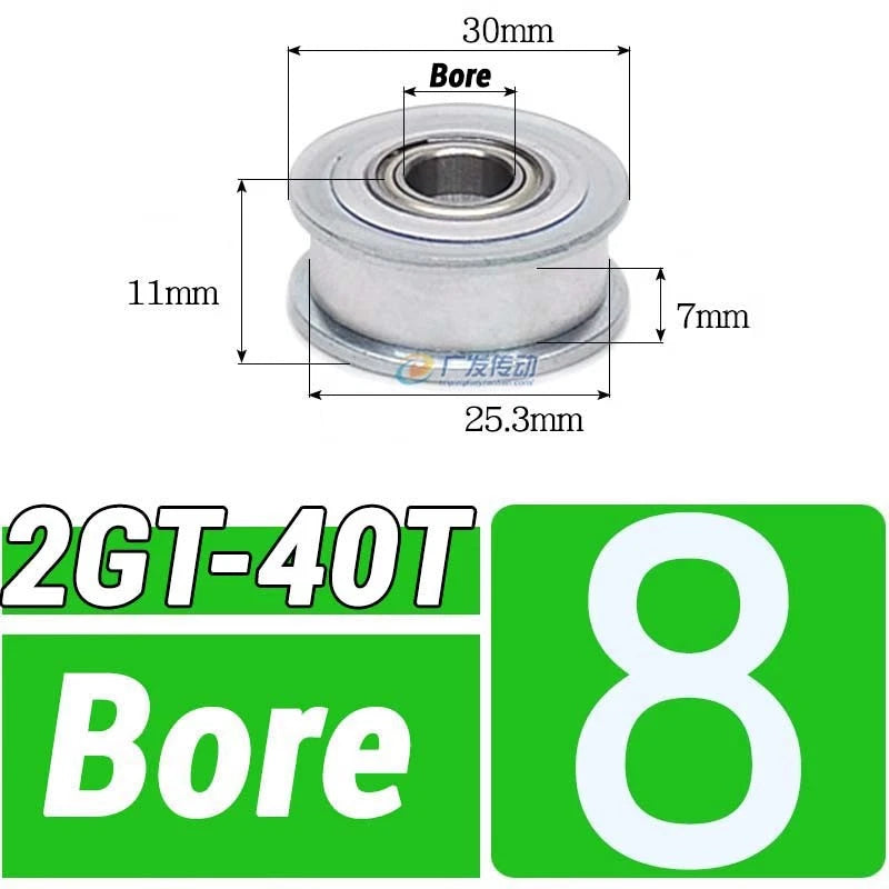 GT2 Timing Belt Pulley 16-100 Teeth 6-10mm Teeth Width Bore 3mm-25mm For 3D