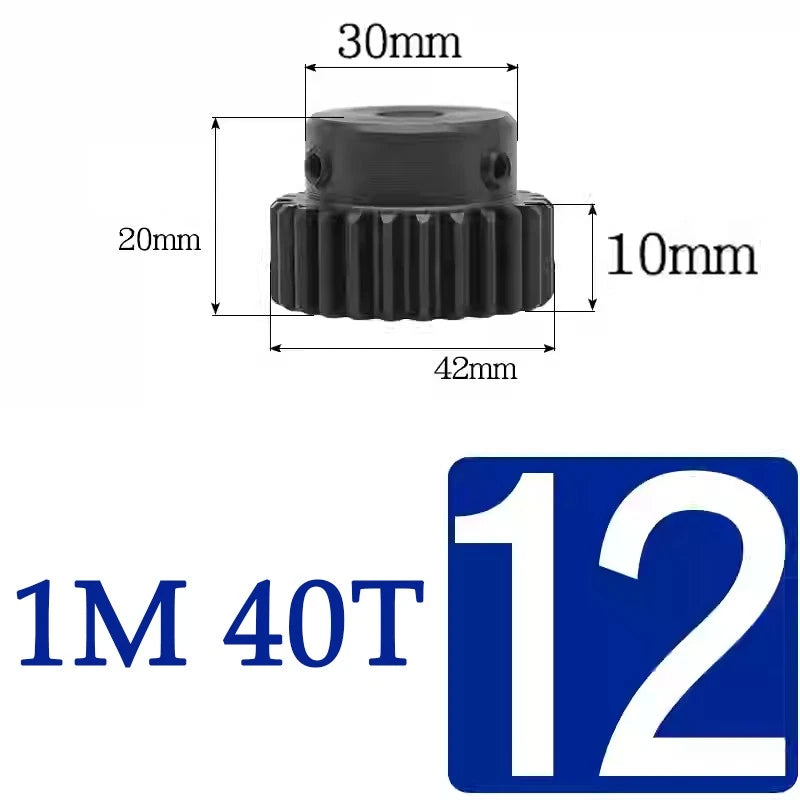 Spur Gears 1 Mod Transmission Gear With Step 45# Steel Pinion Motor Gear 30T~44T