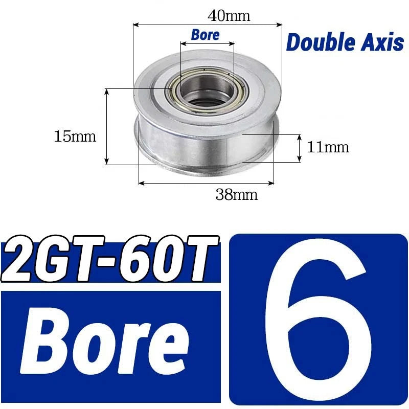 GT2 Timing Belt Pulley 16-100 Teeth 6-10mm Teeth Width Bore 3mm-25mm For 3D