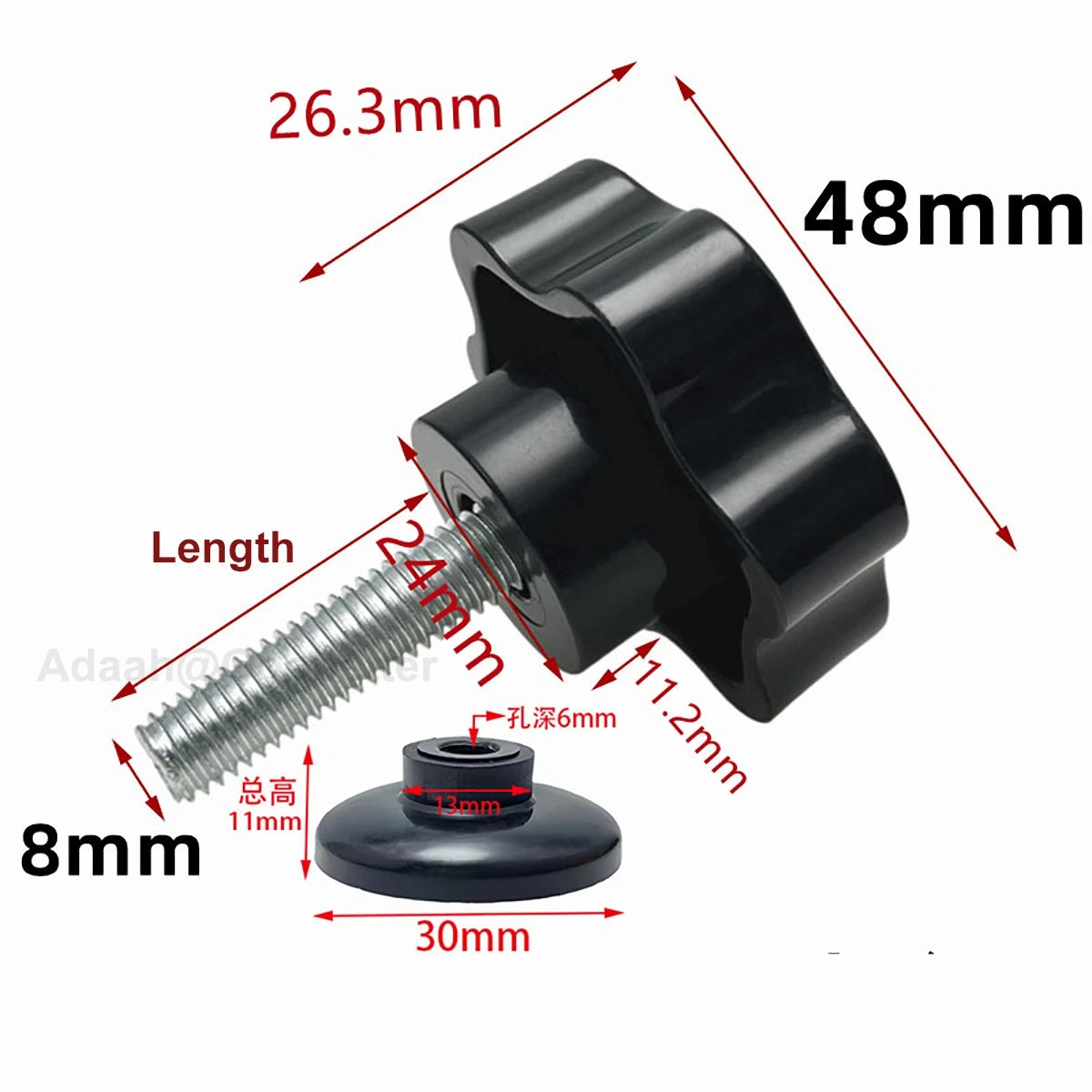 M6 M8 M10 Thumb Screws Hexalobular Star Disc Pressure Plate Hand Grip Knob Bolts