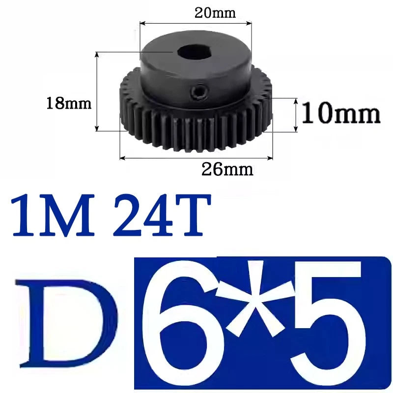 Spur Gears 1 Mod Transmission Gear With Step 45# Steel Pinion Motor Gear 10T~29T