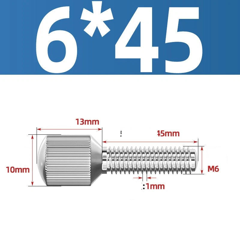 Knurled Thumb Screws – 304 Stainless Steel Small Head Thumbscrew Bolts M2–M8