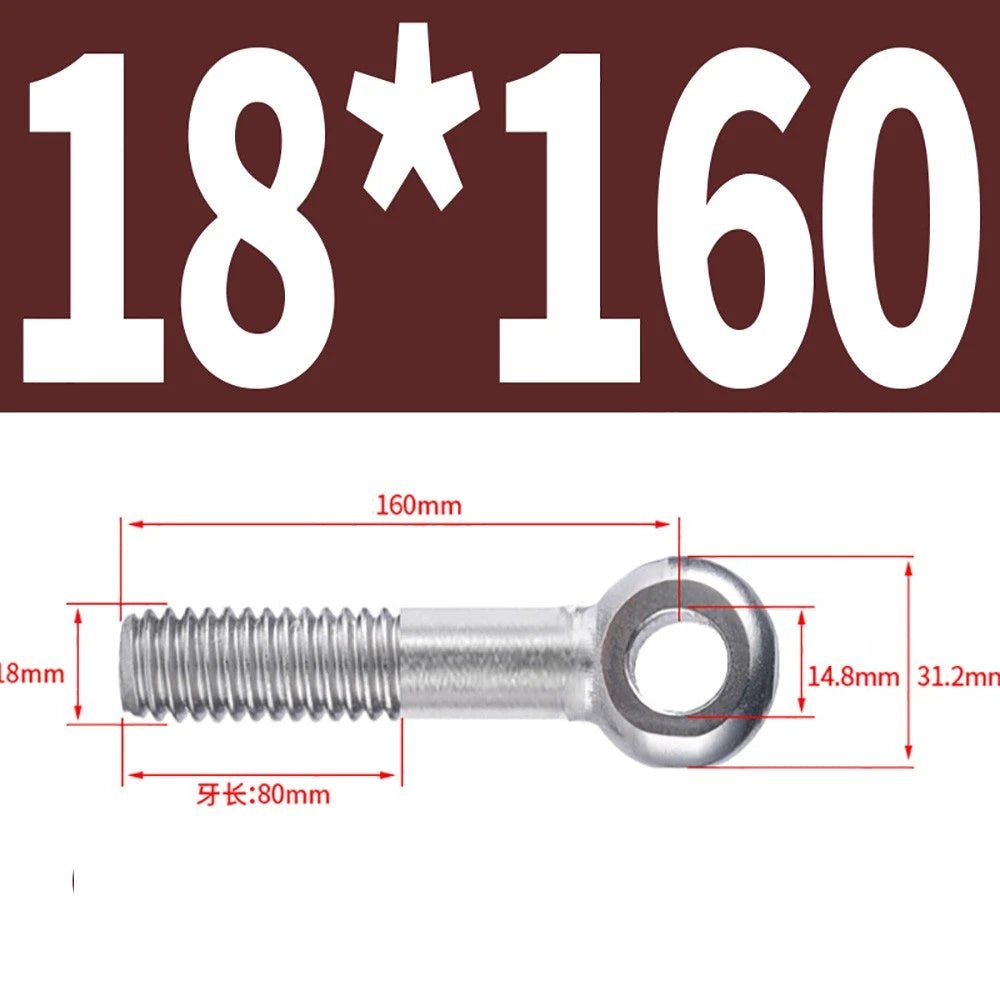 M5 - M24 A2 304 Stainless Steel Partially Threaded Forged Eye Bolts with Rings for Wire Rope & Hanging - HomeDIYer