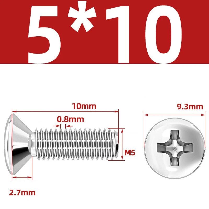 Phillips Oval Head Machine Screws Stainless Steel — M1.6 to M10, All Sizes - HomeDIYer