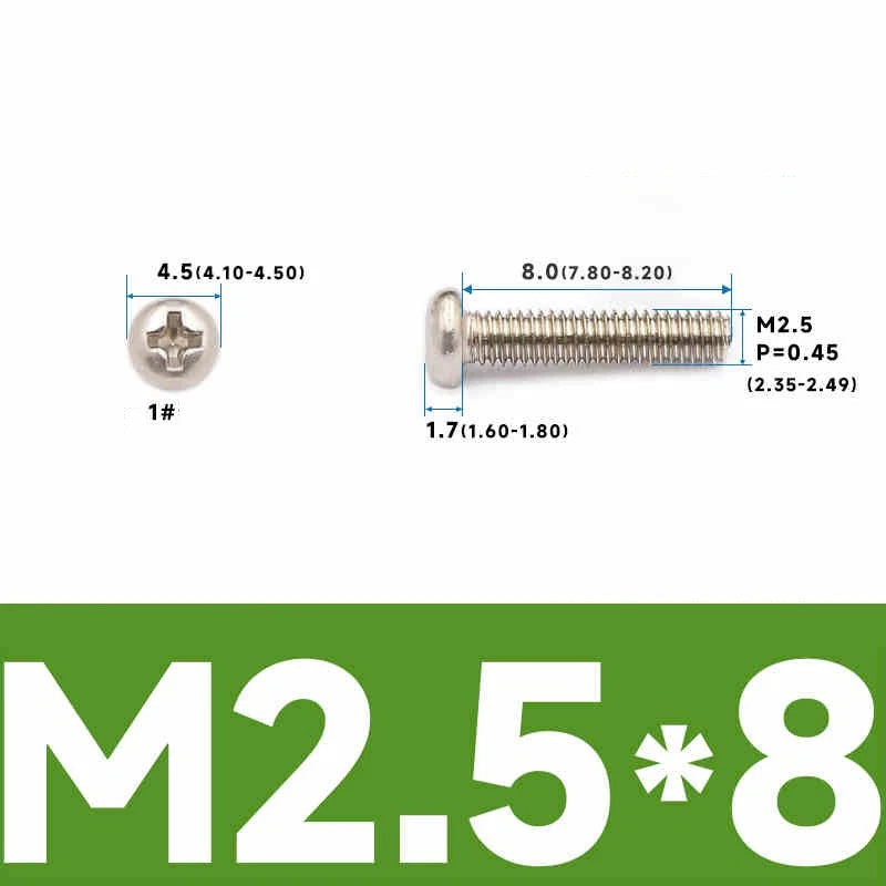 Phillips Pan Head Machine Screws – Carbon Steel M1 to M4, Multiple Lengths & Finishes