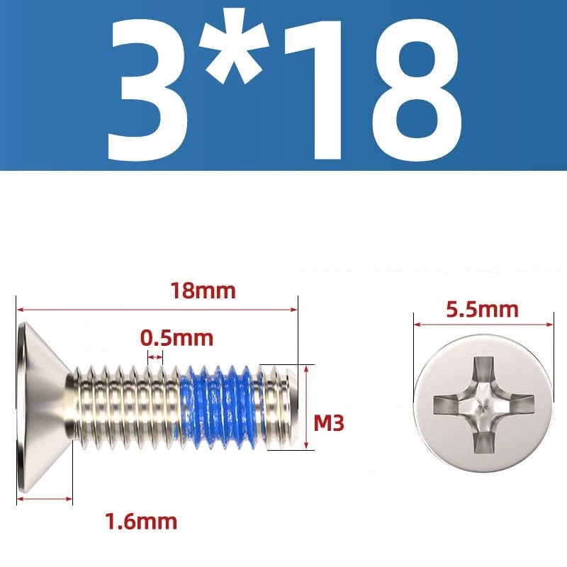 M1.2–M6 Phillips Flat Head Machine Screws | Carbon Steel | Black & Nickel Plated