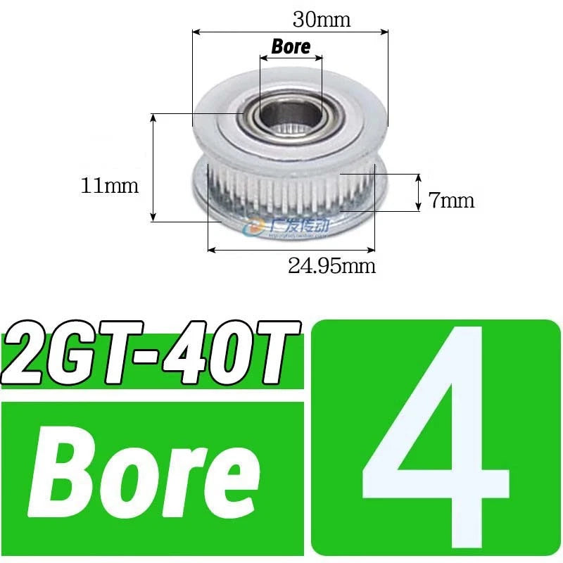GT2 Timing Belt Pulley 16-100 Teeth 6-10mm Teeth Width Bore 3mm-25mm For 3D