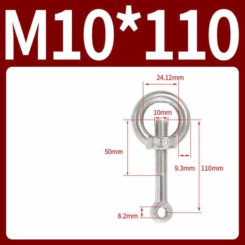 A2 Stainless Steel Eye Bolts with Nut — M5 M6 M8 M10 M12 Threaded Ring Screws - HomeDIYer