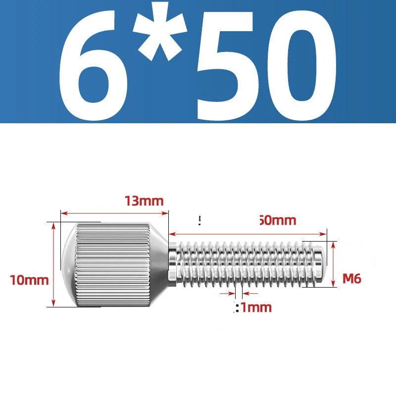 Knurled Thumb Screws – 304 Stainless Steel Small Head Thumbscrew Bolts M2–M8