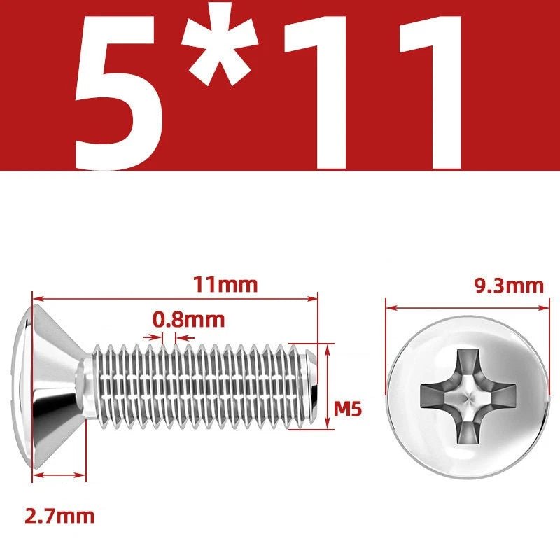 Phillips Oval Head Machine Screws Stainless Steel — M1.6 to M10, All Sizes - HomeDIYer