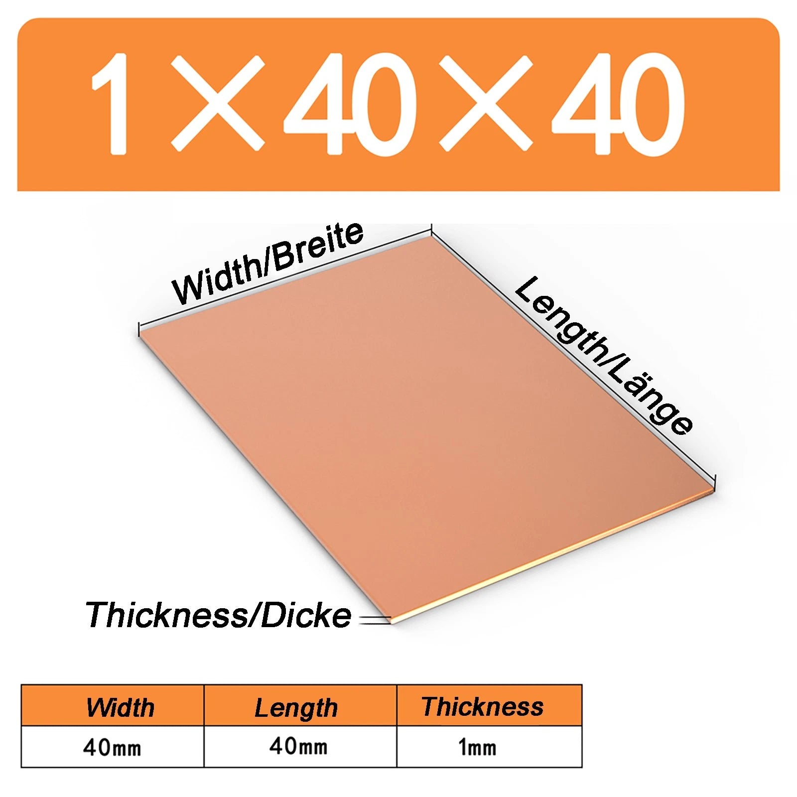 Natural Copper Sheet Metal guillotine cut - 0.3mm - 6.0mm - Multiple