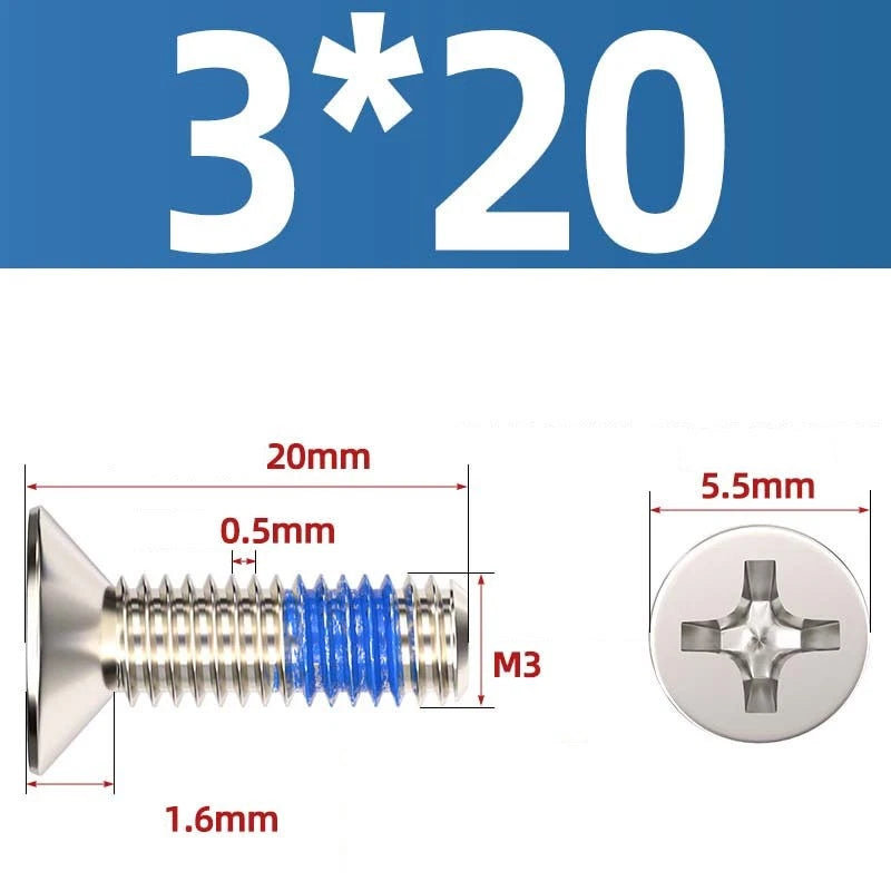 M1.2–M6 Phillips Flat Head Machine Screws | Carbon Steel | Black & Nickel Plated