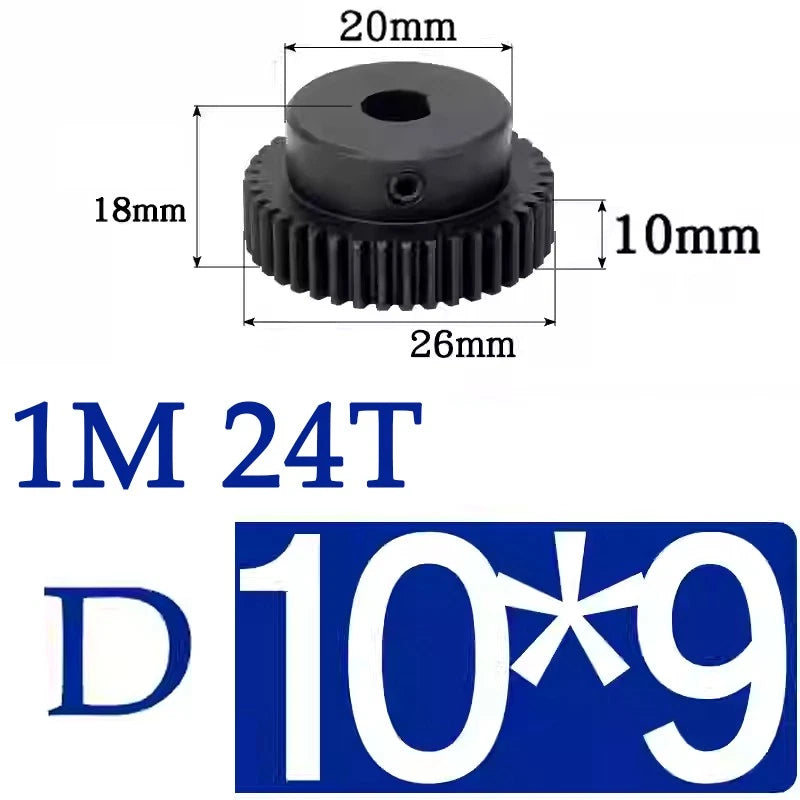 Spur Gears 1 Mod Transmission Gear With Step 45# Steel Pinion Motor Gear 10T~29T