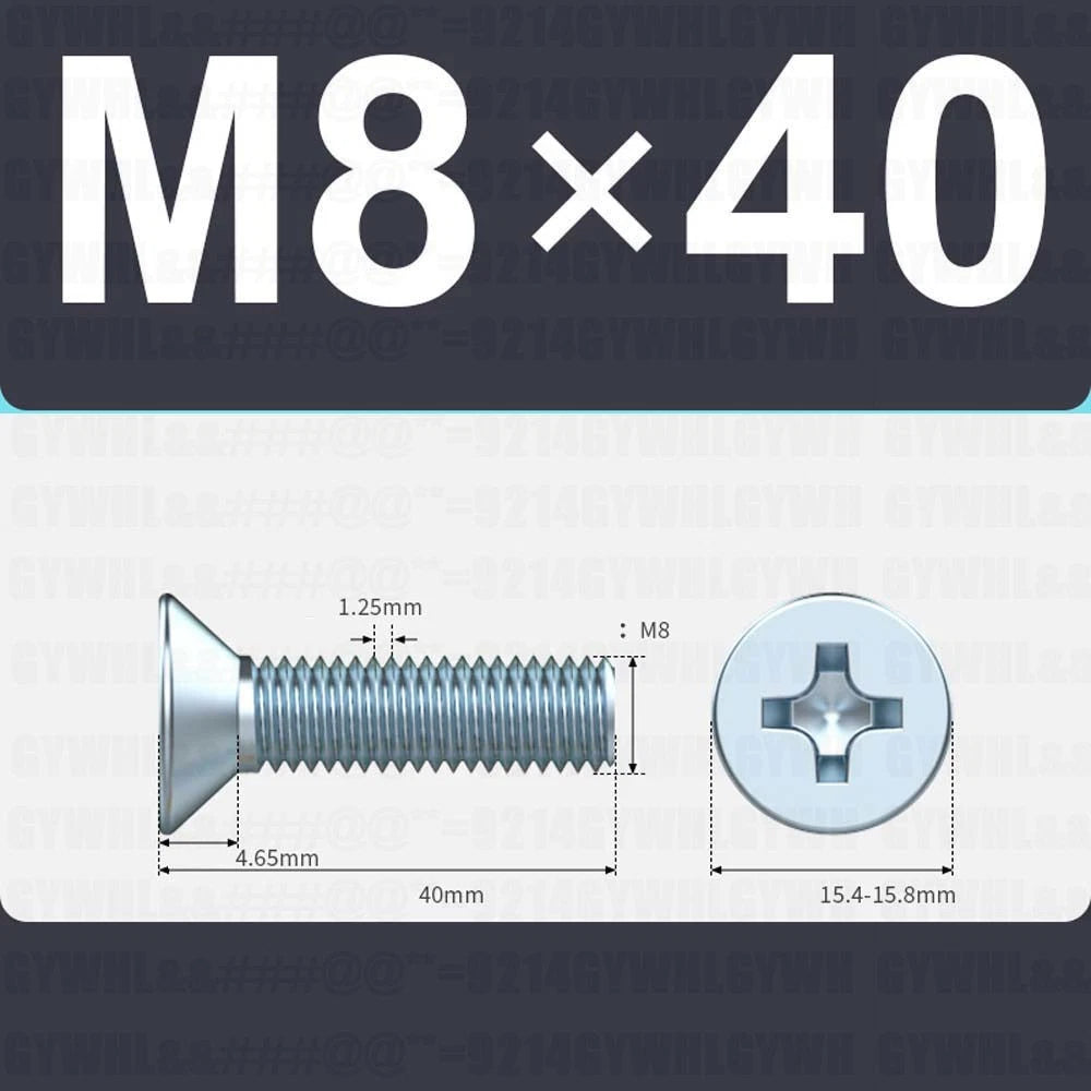 M3–M12 Zinc Plated Phillips Countersunk Machine Screws DIN 965 | Flat Head Bolts