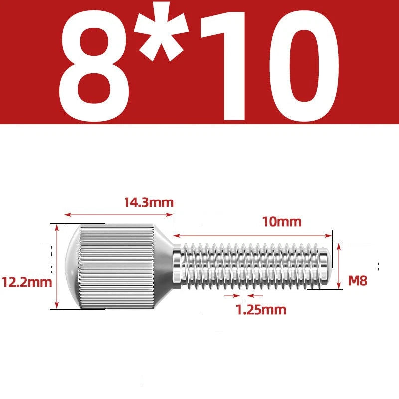 Knurled Thumb Screws – 304 Stainless Steel Small Head Thumbscrew Bolts M2–M8