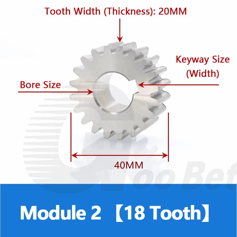 Spur Gear Stainless Steel Module 1 1.5 2 Motor Pinion 12 to 100 Tooth Flat Gear