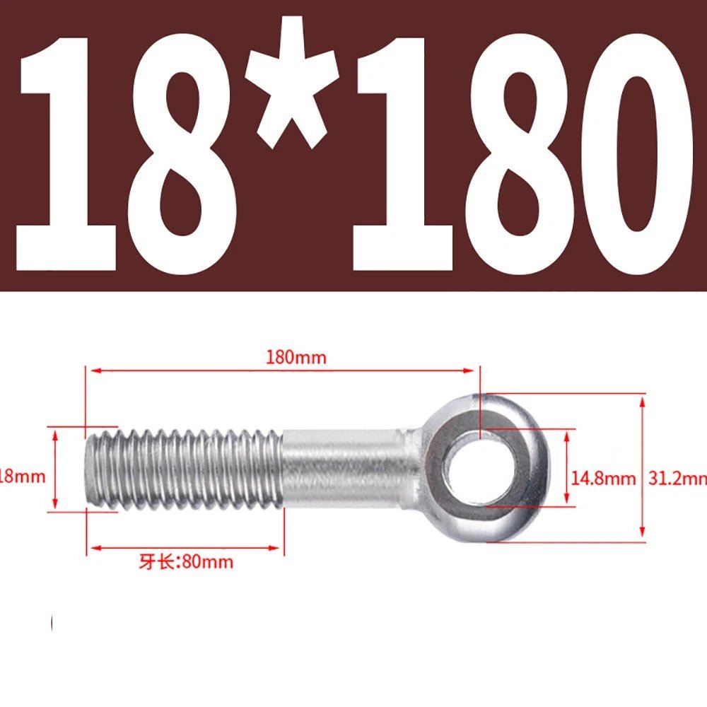 M5 - M24 A2 304 Stainless Steel Partially Threaded Forged Eye Bolts with Rings for Wire Rope & Hanging - HomeDIYer
