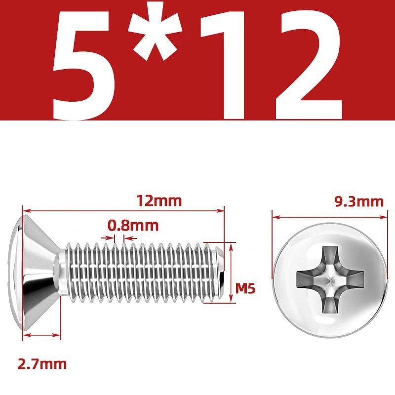 Phillips Oval Head Machine Screws Stainless Steel — M1.6 to M10, All Sizes - HomeDIYer