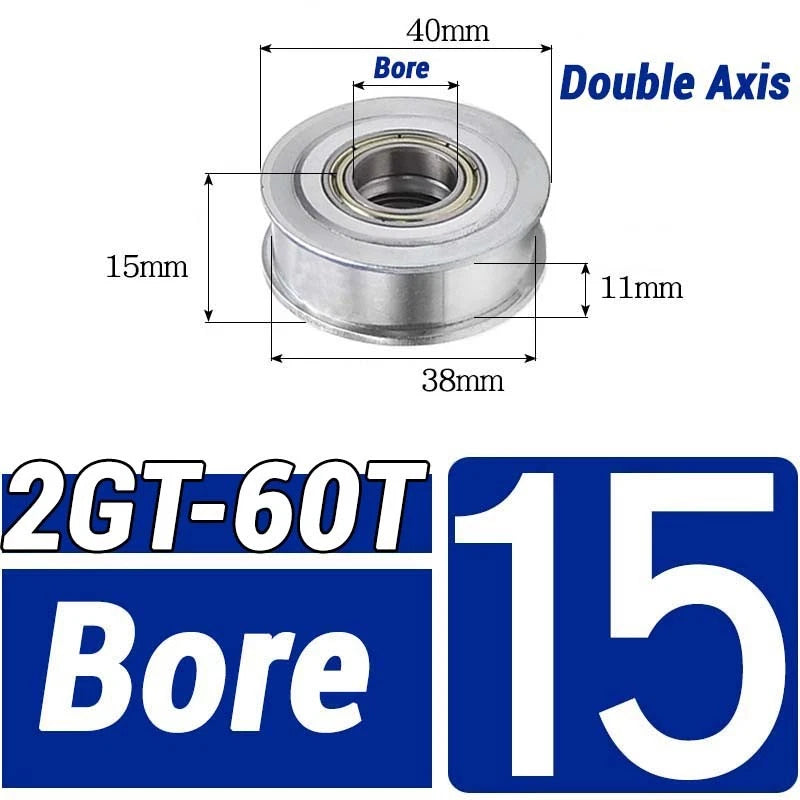 GT2 Timing Belt Pulley 16-100 Teeth 6-10mm Teeth Width Bore 3mm-25mm For 3D