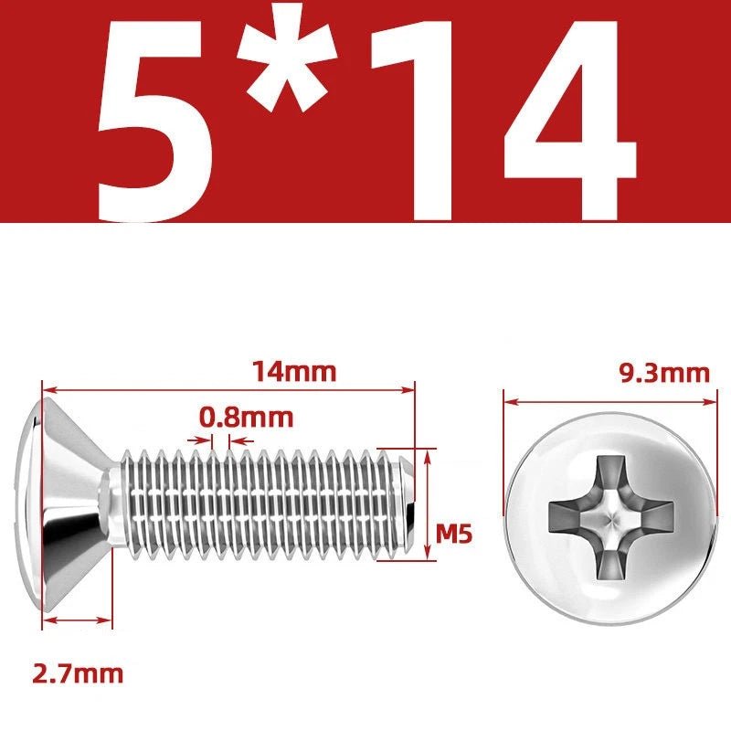 Phillips Oval Head Machine Screws Stainless Steel — M1.6 to M10, All Sizes - HomeDIYer