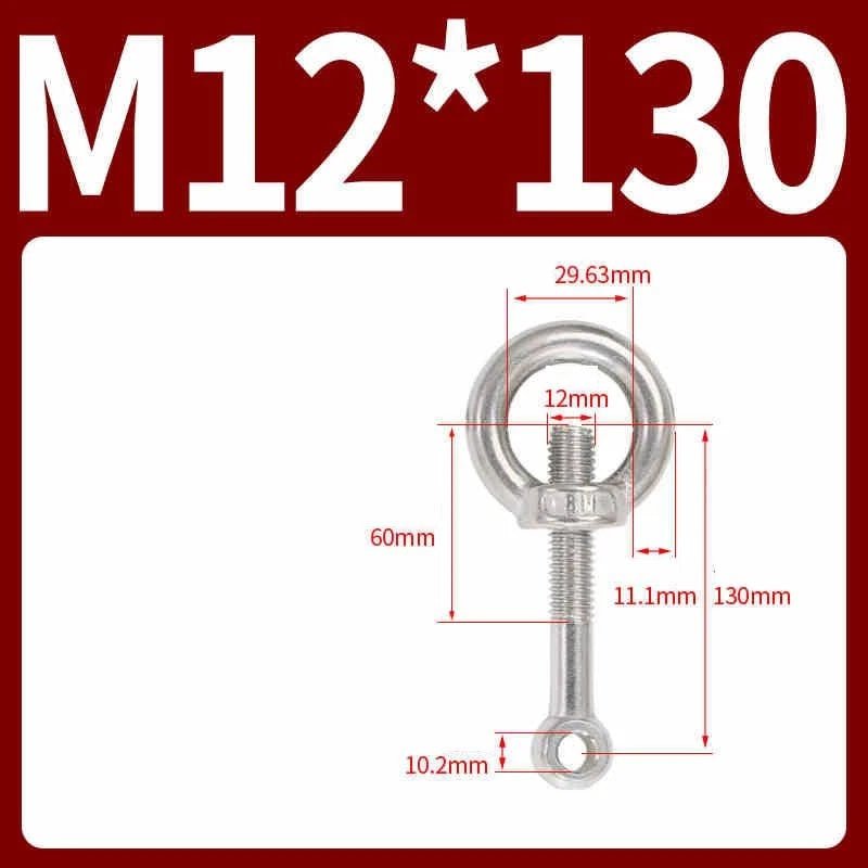 A2 Stainless Steel Eye Bolts with Nut — M5 M6 M8 M10 M12 Threaded Ring Screws - HomeDIYer