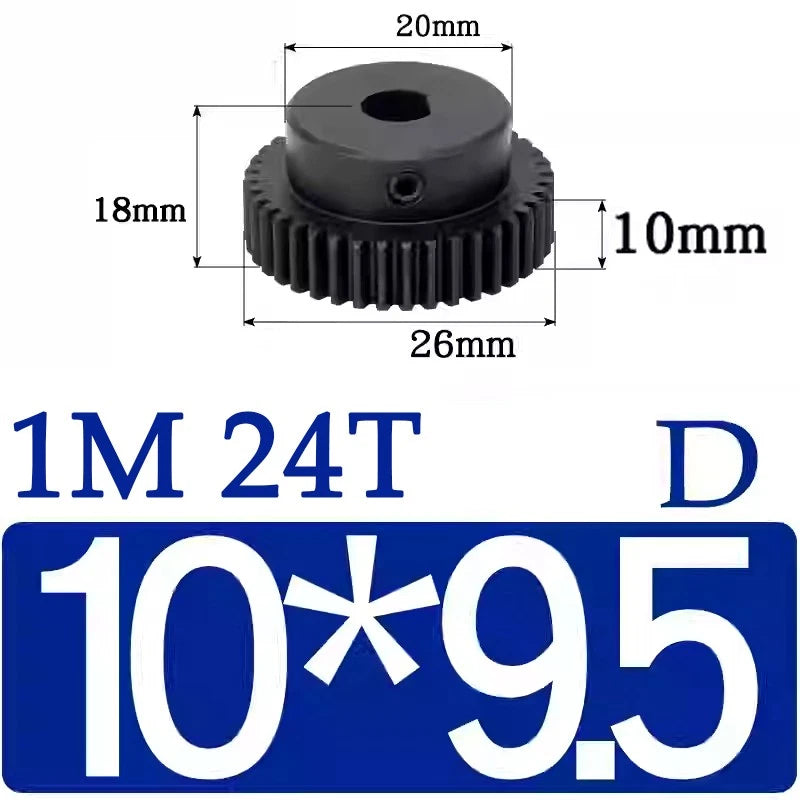 Spur Gears 1 Mod Transmission Gear With Step 45# Steel Pinion Motor Gear 10T~29T