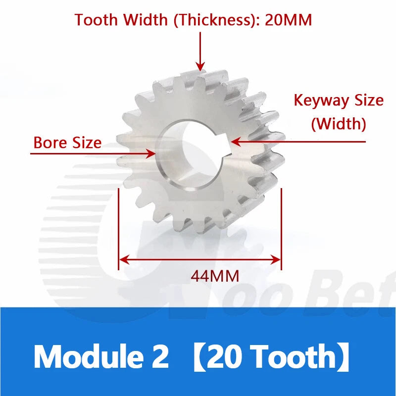 Spur Gear Stainless Steel Module 1 1.5 2 Motor Pinion 12 to 100 Tooth Flat Gear