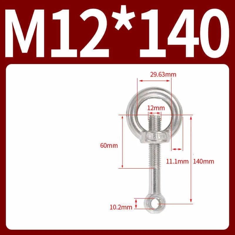 A2 Stainless Steel Eye Bolts with Nut — M5 M6 M8 M10 M12 Threaded Ring Screws - HomeDIYer