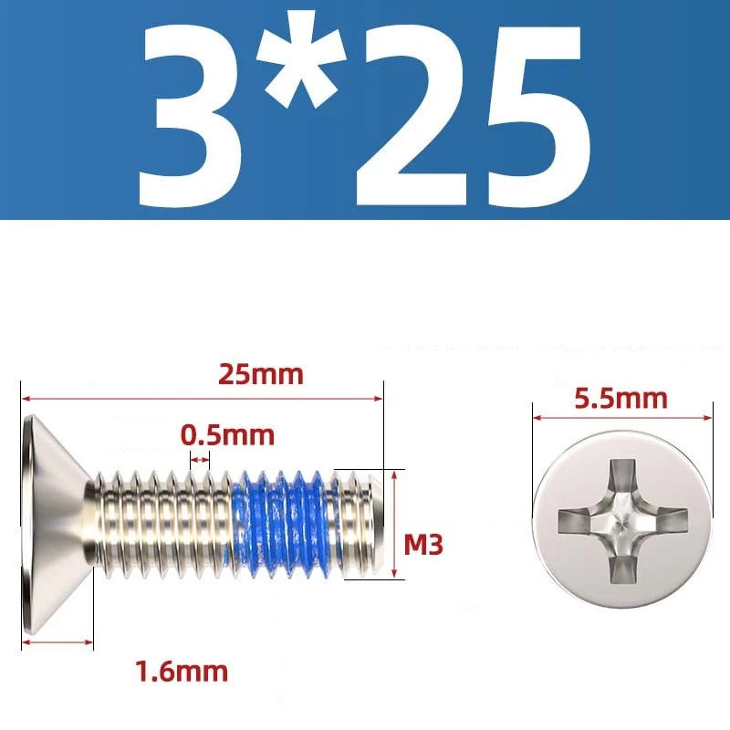 M1.2–M6 Phillips Flat Head Machine Screws | Carbon Steel | Black & Nickel Plated