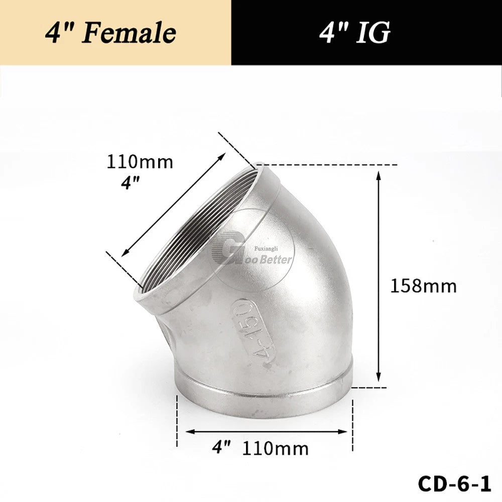 A2 Stainless Steel BSP Reducer Elbow Pipe Fittings | 1/8" to 4" Male Female