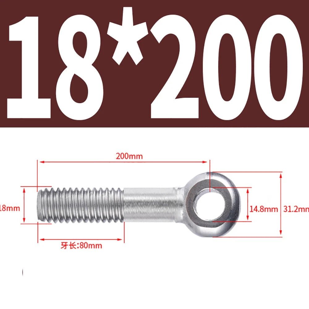 M5 - M24 A2 304 Stainless Steel Partially Threaded Forged Eye Bolts with Rings for Wire Rope & Hanging - HomeDIYer